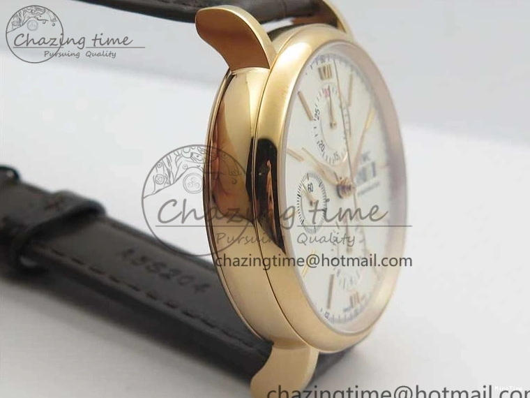 MIROTIME 0411 Efficient Portofino Chrono RG ZF 1:1 Best Edition White Dial on Brown Leather Strap A 7151